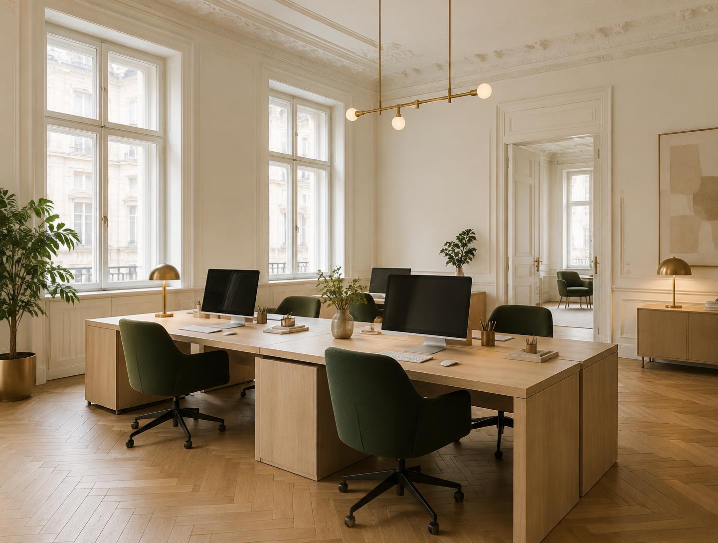 Büroreinigung in Wien – saubere Arbeitsplätze in einem hellen Wiener Altbau